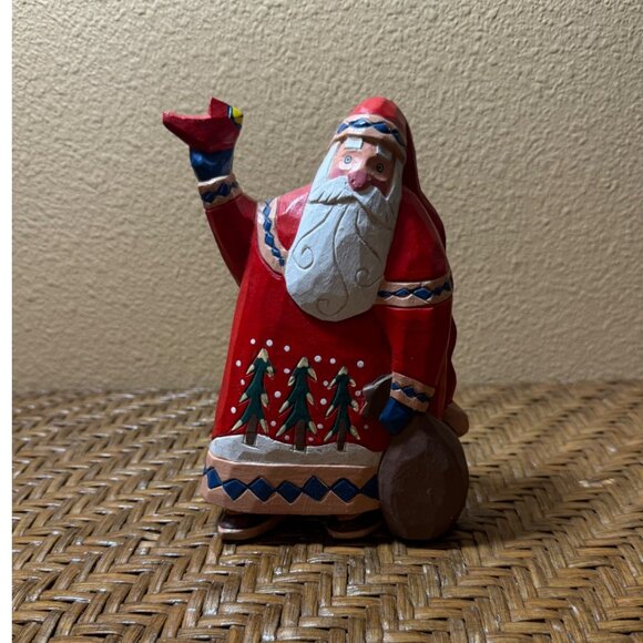 Handcrafted Wooden Santa Figurine Old World Santa Scandinavian Design